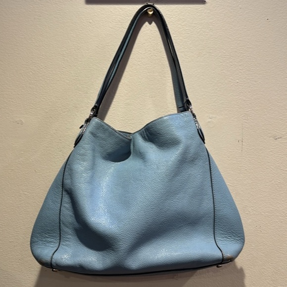 Coach Light Blue Leather Shoulder Bag - Picture 2 of 16